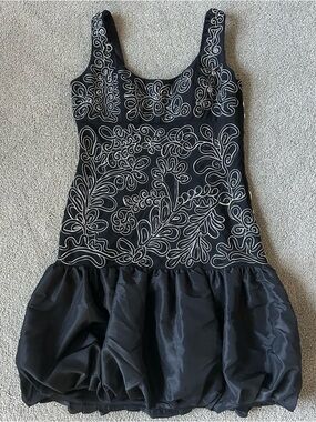 Sue Wong Soutache Silk Bubble Lace Cocktail Dress Size 10 Vintage